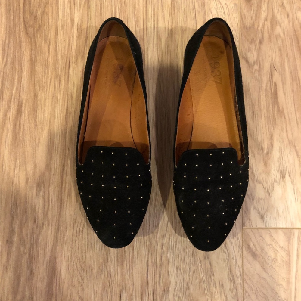 Madewell Black Studded Suede Slip-On Loafers